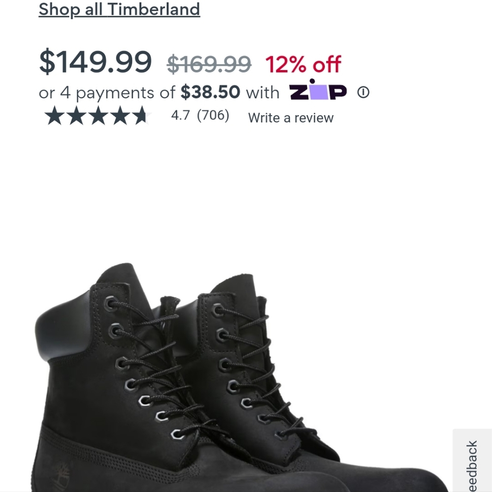 NEW Timberland Black Boots